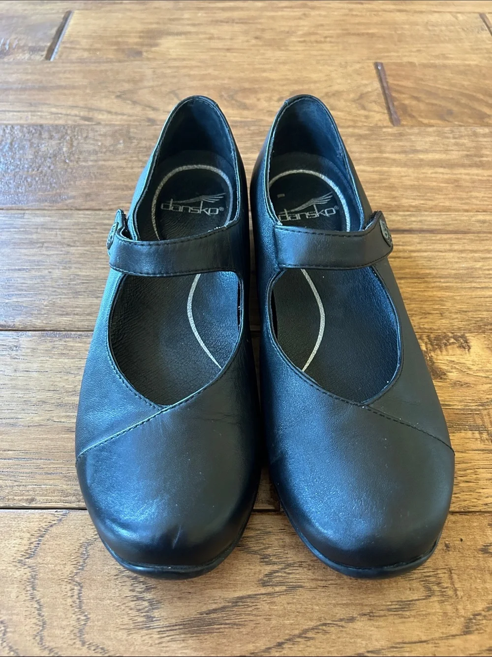 Dansko Mary Jane Flats Comfort Shoes Black Leather Size 36